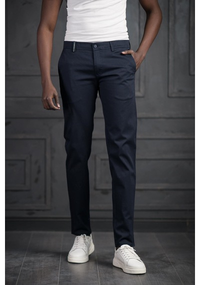 Perpant Slimfit Küçük Armürlü Yazlık Pamuklu Gabardin Pantolon Lacivert