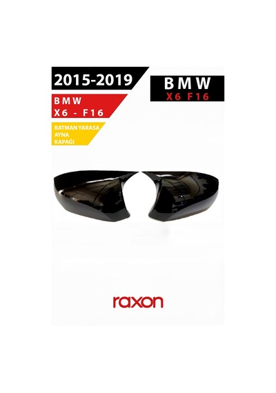 Bmw X6 F16 2015 2019 Batman & Yarasa Ayna Kapağı Parlak Piano Black Sport