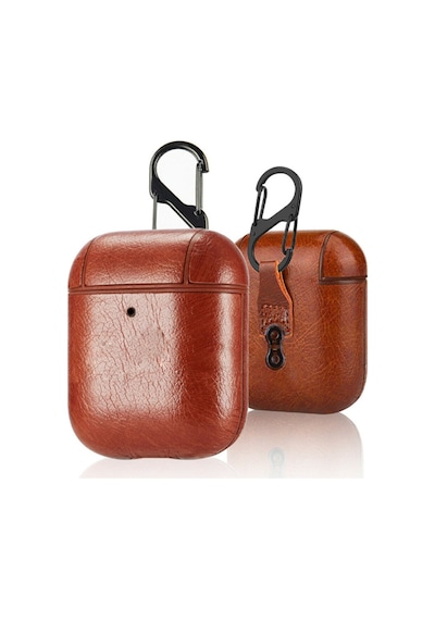 Ally Leather Case Apple Uyumlu AirPods 1-2 Pu Deri Koruma Kilifi 300646472 - Renk / Kirmizi