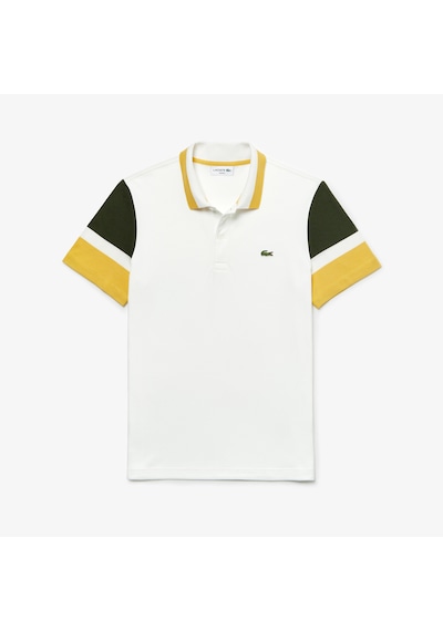 Lacoste Pike Polo T-shirt Color Block Tam Kalıp Beyaz