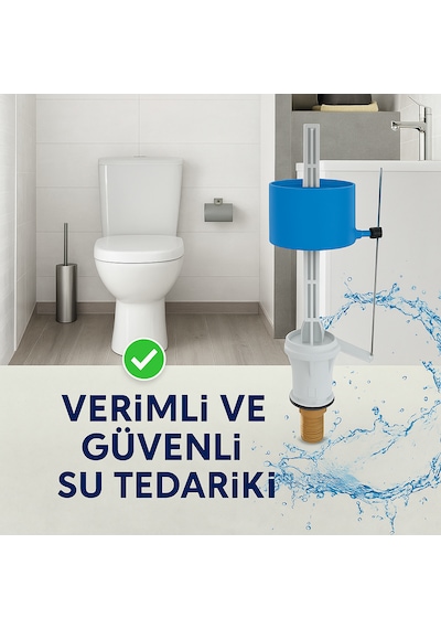 Klozet Rezervuar İç Takım Flatörü Sessiz Dolum, Yüksek Uyumlulu Beyaz
