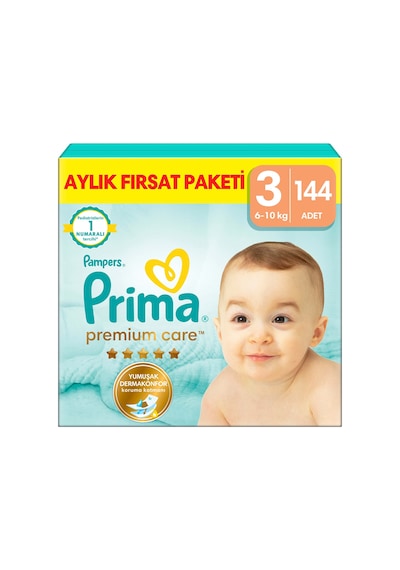 Prima Bebek Bezi Premium Care 3 Beden Aylık Fırsat Paketi 144 Adet