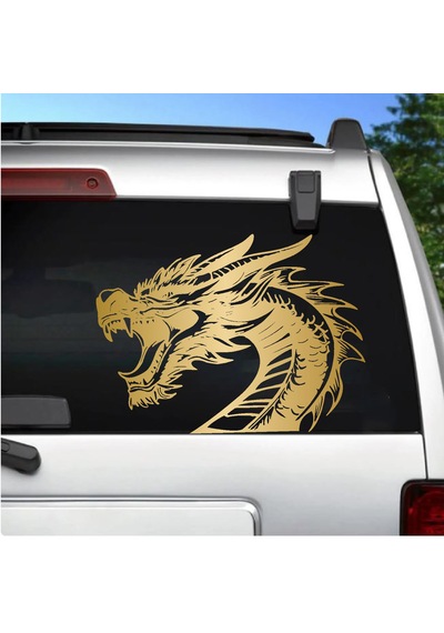 Ejderha Dragon Sticker - Araba Oto Motosiklet Cam Karavan Araç Sticker - 00236 40x29 Cm