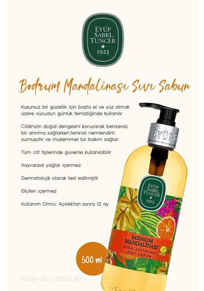 Bodrum Mandalinası Sıvı Sabun 500 Ml 6 Al 5 Öde Ve Rosıe Hediyeli