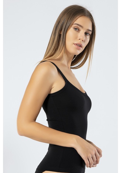 Türen 914 Kadın Likralı Pamuklu Askılı Atlet-siyah Siyah