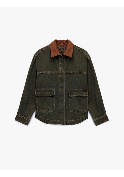 Koton Suni Süet Yaka Leopar Astarlı Cepli Düğmeli Uzun Kollu Oversize Denim Ceket Ovd 7wal50002md Koton Suni Süet Yaka Leopar Astarlı Cepli Düğmeli Uzun Kollu Oversize Denim Ceket Ovd 7wal50002md