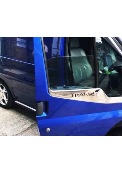 Ford Transit Uyumlu 2002-2014 Krom Cam Çıtası 2 Parça Paslanmaz Çelik Geniş Model