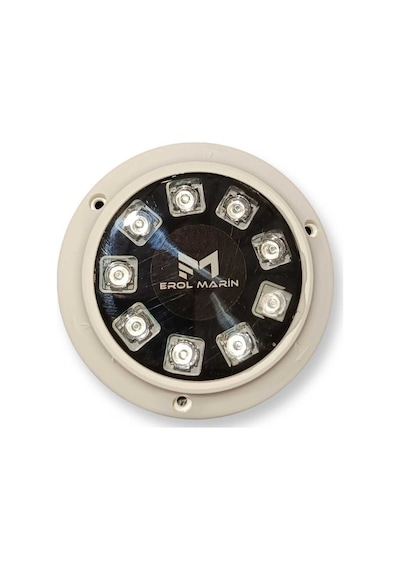 9 Ledli Tekne Su Altı Lambası 10-30w Arası Yerli Garantili Mavi Renkli