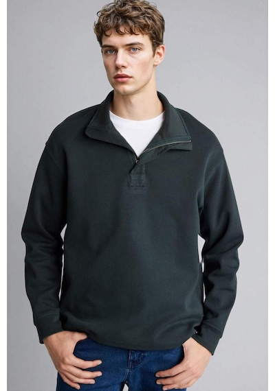 Defacto Regular Fit Yarım Fermuarlı Sweatshirt F9243ax26spgn827 Yeşil-gn827 Defacto Regular Fit Yarım Fermuarlı Sweatshirt F9243ax26spgn827 Yeşil-gn827