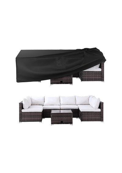 Bahçe Mobilyası Su Geçirmez Rüzgar Geçirmez Uv Dayanıklı Koruma Örtüsü, Masa Sandalye Brandası, Siyah 160x160x80