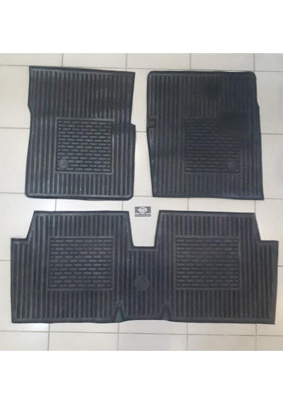 Renault 12 %100 Kauçuk  Paspas (Siyah-Gri) 557848652