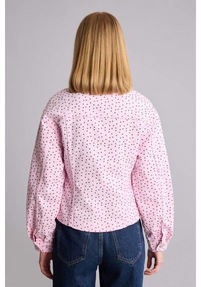 Defacto Regular Fıt Gömlek Yaka Gabardin Pembe Ceket H5733ax26smpn440 Pembe-pn440