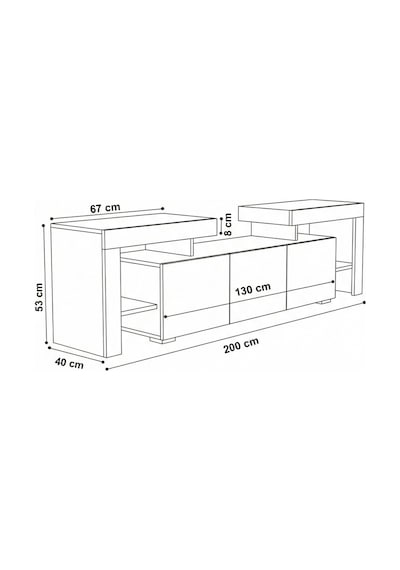 Burc Ledli Tv Ünitesi 200 Cm Ceviz