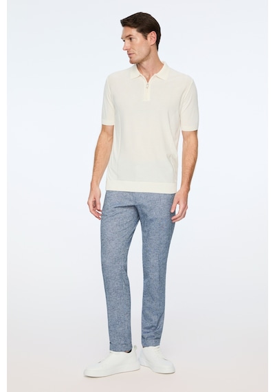 Morven Erkek Ekru Trend Polo Yaka Rayon Triko T-shirt 26ys018019454 Ekru
