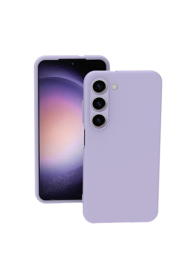 Samsung Galaxy Uyumlu S23 Kılıf Kamera Korumalı Silikon Rubber Arka Kapak Lila