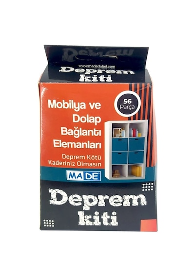 Made Deprem Kiti Mobilya Dolap Sabitleme Aparatı Seti 56 Parça