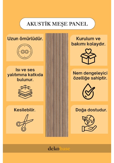 Meşe 60x270 Yeni Nesil Akustik Ahşap Duvar Paneli
