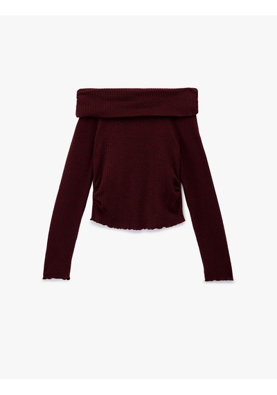Koton Viskon Karışımlı Kaşkorse Omzu Açık Slim Fit Uzun Kollu Tişört Bordo 6wal10196ık Bordo Koton Viskon Karışımlı Kaşkorse Omzu Açık Slim Fit Uzun Kollu Tişört Bordo 6wal10196ık Bordo