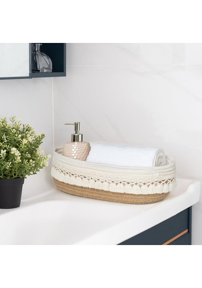 Tr Dokuma Sepet Makrome Saklama Sepeti Tuvalet Tank Top Boho Dekor Banyo Düzenleme İçin Tuvalet Kağıdı Sepeti, Tezg Diğer