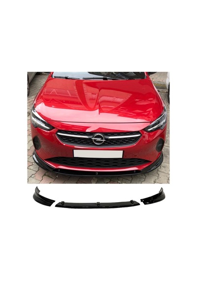 Opel Corsa F 3 Parça Ön Lip Plastik Parlak Siyah Karlık-ön-ek-bodykit
