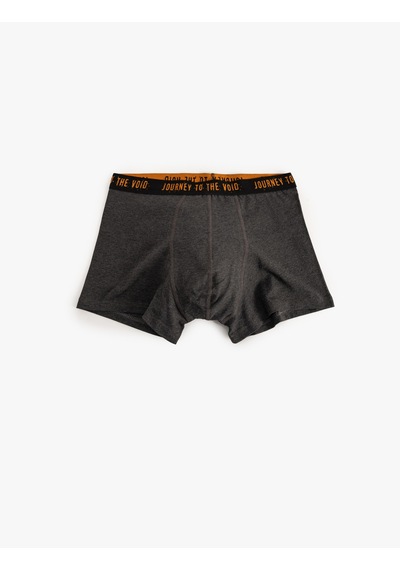 Koton 3'lü Boxer Seti Slogan Baskılı Pamuklu Siyah Desenli 5slm90005mk Siyah