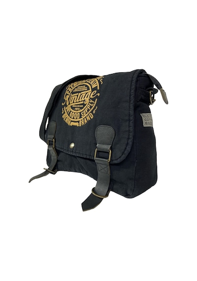 Old Cotton Cargo Vintage Salaş Kaliteli Unisex Günlük Gezi Kamp Okul Postacı Omuz Çantası San Diego 32 Cm X 25 Cm Siyah