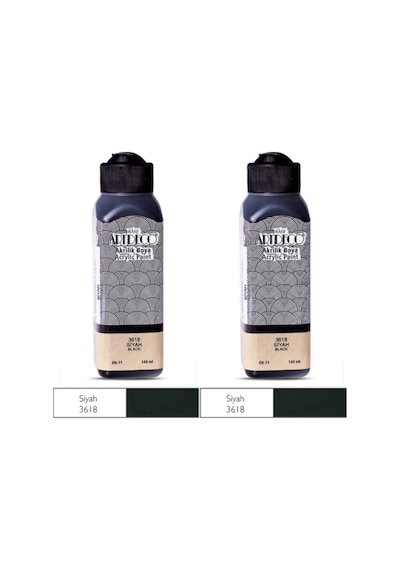 2 Li Akrilik Boya 140 Ml Renk Seçmeli Canlı Ve Pastel 3618 - Siyah