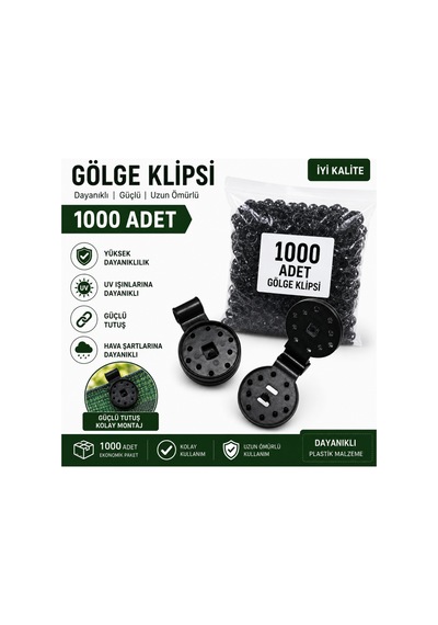 1000 Adet Gölge Filesi Klipsi Sera Filesi Sabitleme Klipsi Güneşlik Örtü Klipsi Yerli Üretim Uv Dayanıml