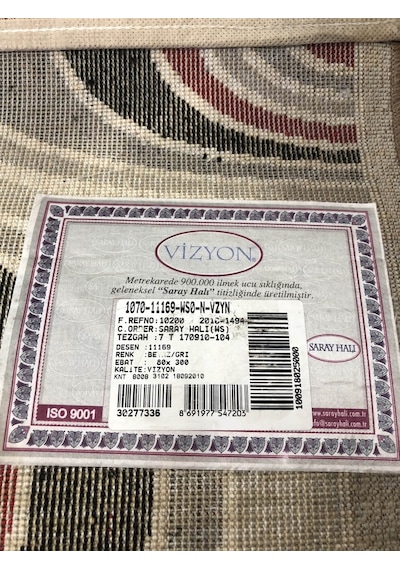 Saray Halı Vizyon 11169 Ws 80X300 Gri Kırmızı Yolluk 3 Metre ! Saray Halı Vizyon 11169 Ws 80X300 Gri Kırmızı Yolluk 3 Metre !