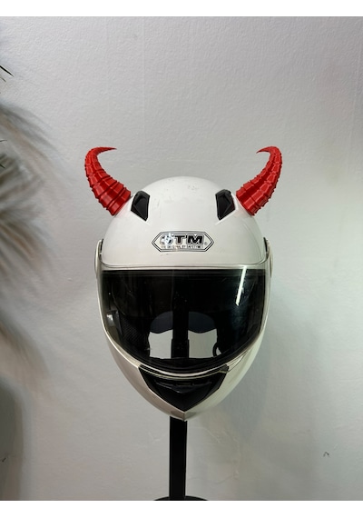 Motor & Motosiklet Kırmızı Viking Boynuz Kask Dış Aksesuarı Diğer