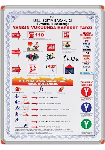 Yangın Güvenlik Talimatı Alüminyum Çerçeve