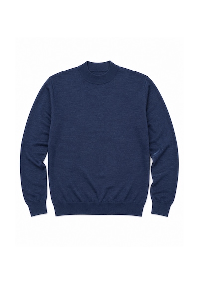 Battalmoda Erkek Büyük Beden Melanj Lacivert Yarım Balıkçı Triko Kazak 3xl-4xl-5xl-6xl