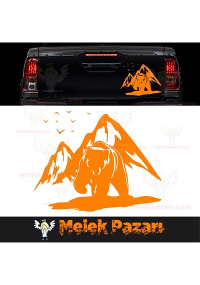 Ayı Dağ Manzarası Off Road Oto Sticker, Araba Sticker