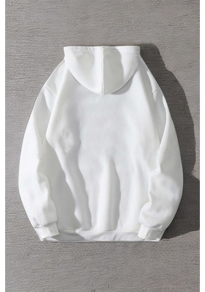 Special Agent Baskılı Oversize Sweatshirt Beyaz