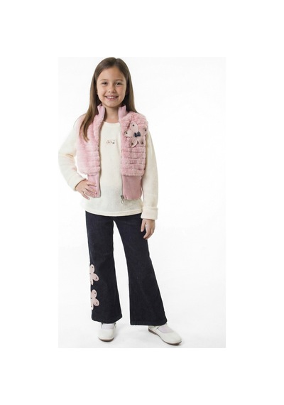 Xo Kids Kız Çocuk Folarlı 3lu Alt Üst Takım 7-14 Yaş 3907-4907 Pembe