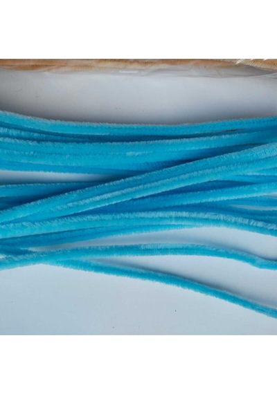 Şönil Renkli 30 Cm 100 Adet Mavi Renkli Tüylü Tel 100 Lü 1 Paket-no19
