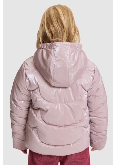 U.S. Polo Assn. Kız Çocuk Manolya Kapüşonlu Fermuarlı Parlak Kumaş Mont 50328208-vr211