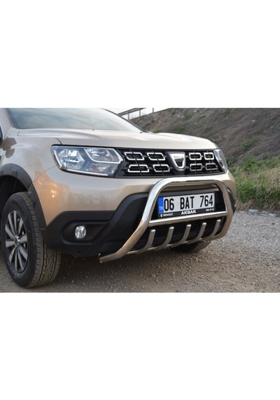 DACİA SANDERO STEPWAY KROM ÖN TAMPON KORUMA PASLANMAZ ÇELİK TÜM MODELLERLE UYUMLU