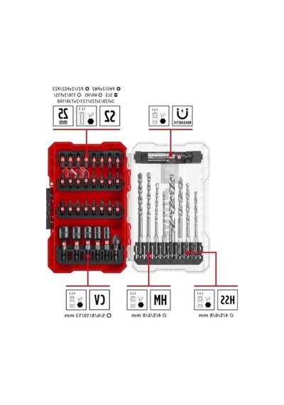39-parça Darbeye Dayanıklı Uç Seti, Metal Ve Matkap Uçları İle