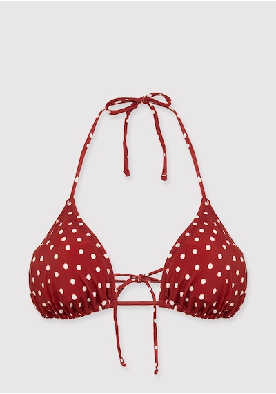 Mavi - Puantiye Desenli Kırmızı Bikini Üstü 1914095-70430