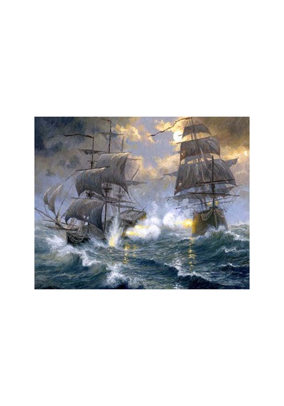 Yüksek Deniz Savaşları Çerçeveli 50x65 Sayılarla Boyama Hobi Seti