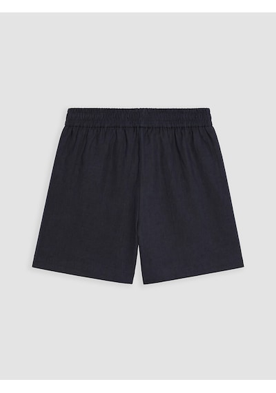 Lcw Comfort Lacivert Beli Lastikli %100 Keten Kadın Şort
