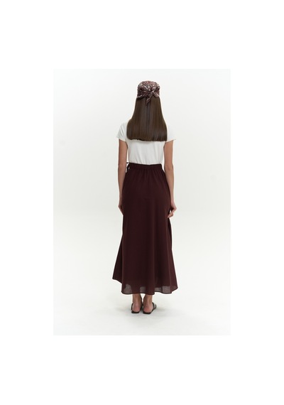 Mai Collection Mai Studios Co. Aida İp Detay Pileli Bordo Etek Bordo