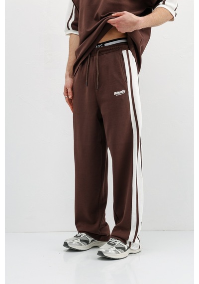Oversize Baskılı Eşofman Takım V90-26 Kahverengi