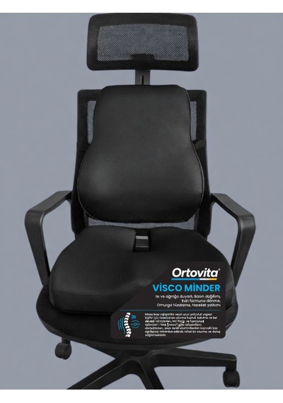 Yeni Nesil Visco Ortopedik Ergonomik Kaymaz Taban Terlemez Sırtlık Ve Minder Rahat Oturuş Minder Ve Sırtlık 2li Set 1