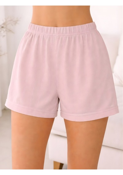 Kadın %100 Pamuklu Yazlık Pijama Alt Pudra