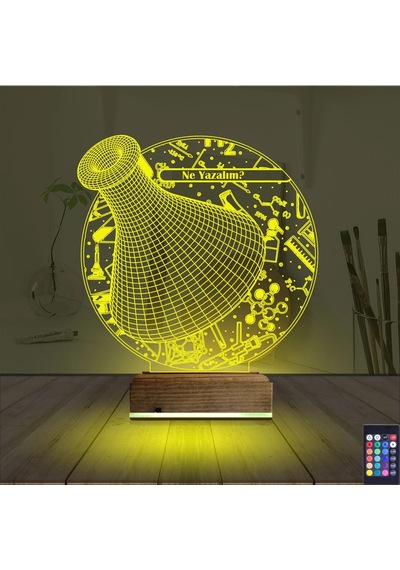 Luvivia Kimya Kimyager Kişiye Özel 3d Lamba - Masa Gece Lambası Şeffaf