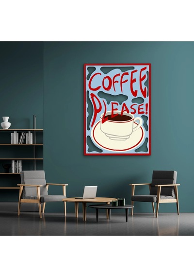Coffee Please Kahve Tabelası - Metal Tablo - Dec0313 58 X 80 Cm Çok Renkli