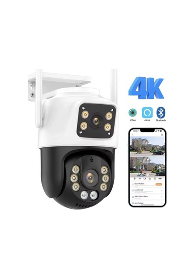 6mp Çift Lensli Wifi Ptz Kamera Akıllı Takip 360 Görüş Ip66 Gece Görüş Güvenlik Kamera