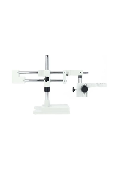 Szm Mikroskop Standı Çift Kollu Hareketli Bom Stand- Beyaz Ø76mm Tutucu / 380mm Sütun